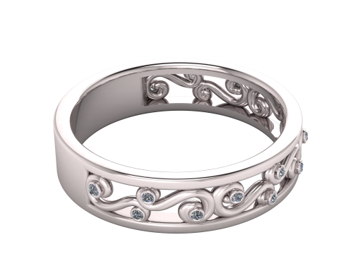 FANCY ENGAGEMENT RING 3D PRINTABLE MODEL 3D 打印模型