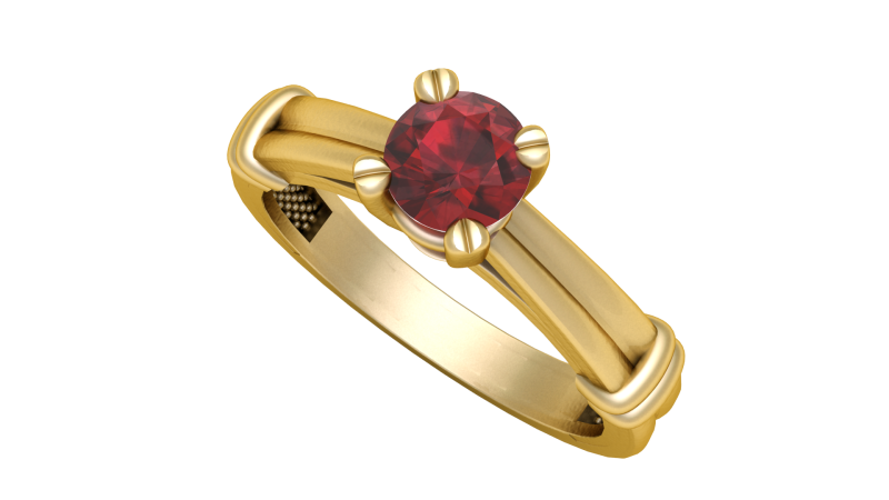 ELEGANT RUBY RING 3D PRINTABLE MODEL Modello di stampa 3D .c4d .max .obj .3ds .fbx .stl .blend 