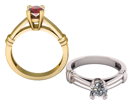 ELEGANT RUBY RING 3D PRINTABLE MODEL Modello di stampa 3D