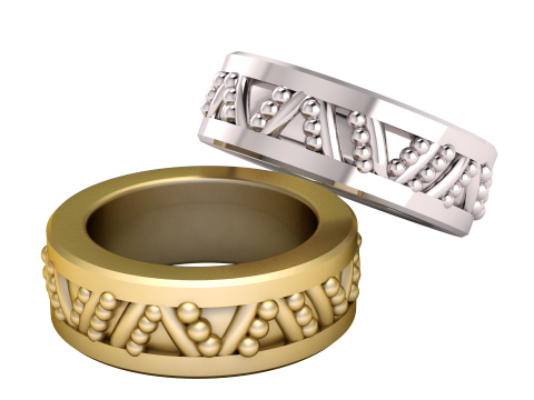 STYLISH RING FOR COUPLE 3D PRINTABLE MODEL 3D Baskı Modeli