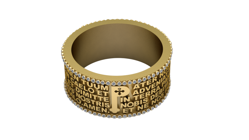ALPHABET P DESIGN RING 3D PRINTABLE MODEL 3D Принт Модель .c4d .max .obj .3ds .fbx .stl .blend 