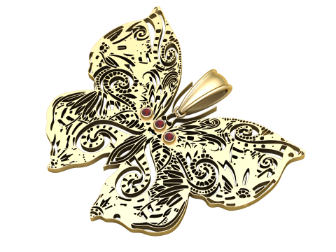 GOLDEN BUTTERFLY PENDANT 3D PRINTABLE MODEL Modelo de Impressão 3D
