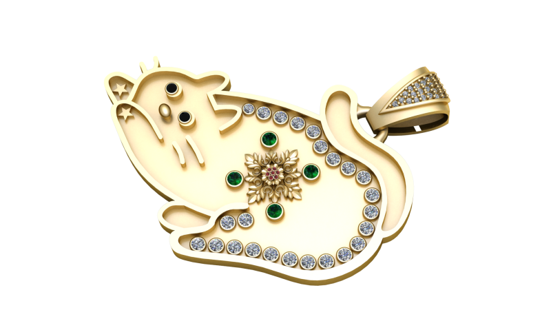 NAUGHTY CAT PENDANT 3D PRINTABLE MODEL 3D 프린트 모델 .c4d .max .obj .3ds .fbx .stl .blend 