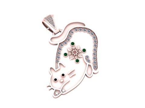 NAUGHTY CAT PENDANT 3D PRINTABLE MODEL 3D Print Model