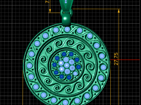 NDIAN FANCY PENDANT 3D PRINTABLE MODEL Modello di stampa 3D