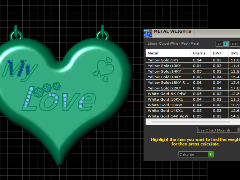MY LOVE WORD HEART SHAPE PENDANT 3D PRINTABLE MODEL 3D Baskı Modeli