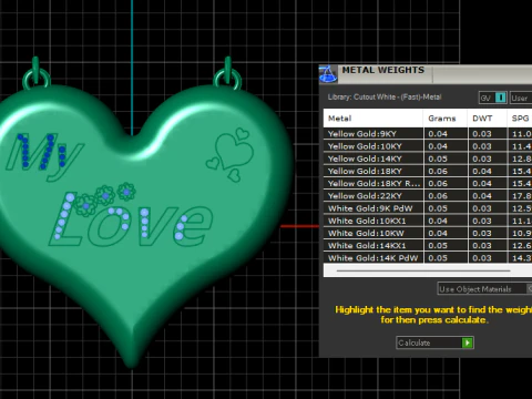 MY LOVE WORD HEART SHAPE PENDANT 3D PRINTABLE MODEL 3D Print Model