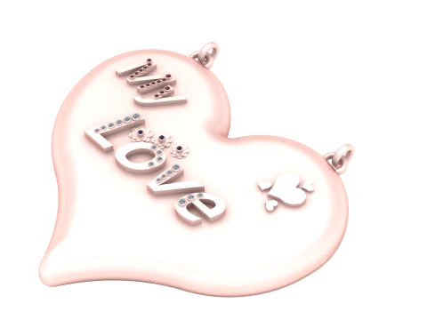 MY LOVE WORD HEART SHAPE PENDANT 3D PRINTABLE MODEL 3D Print Model