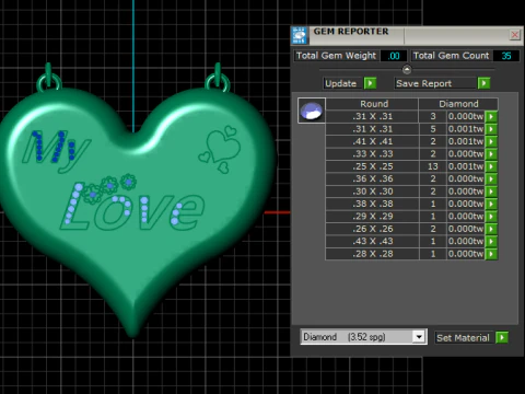MY LOVE WORD HEART SHAPE PENDANT 3D PRINTABLE MODEL 3D Print Model