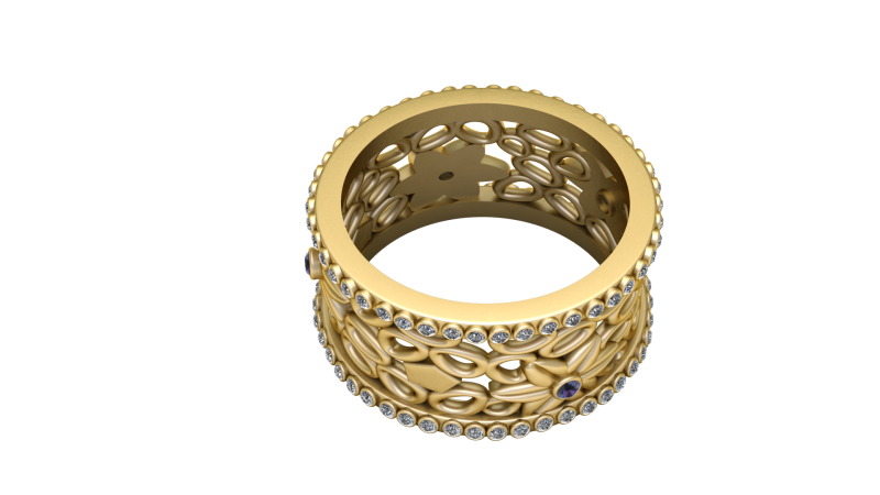 DIAMOND BEZAL RING 3D PRINTABLE MODEL Modèles 3D en vedette .c4d .max .obj .3ds .fbx .stl .blend 