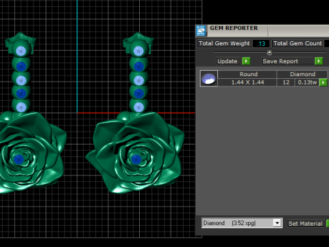 ROSE FLOWER DESIGN EARRING 3D PRINTABLE MODEL 3D Print Model