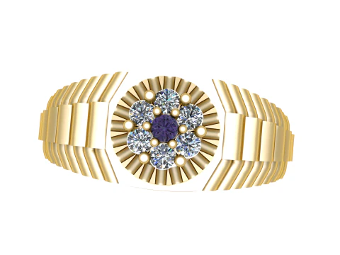 КОЛЬЦО С ЗОЛОТЫМ МОТИФОМ 3D МОДЕЛЬ ДЛЯ ПЕЧАТИ 3D Принт Модель