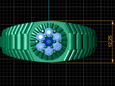 GOLD MOTIF RING 3D PRINTABLE MODEL 3D Print Model