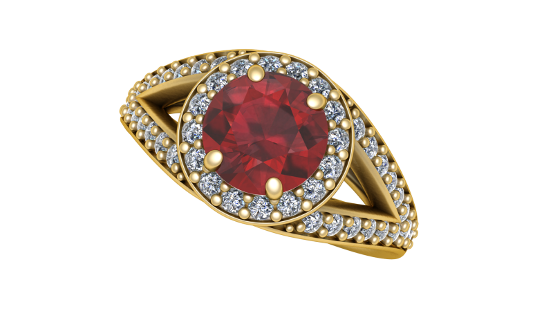 PRECIOUS RED RUBY RING 3D PRINTABLE MODEL Model Cetak 3D .c4d .max .obj .3ds .fbx .stl .blend 