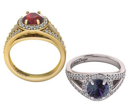 PRECIOUS RED RUBY RING 3D PRINTABLE MODEL Model Cetak 3D