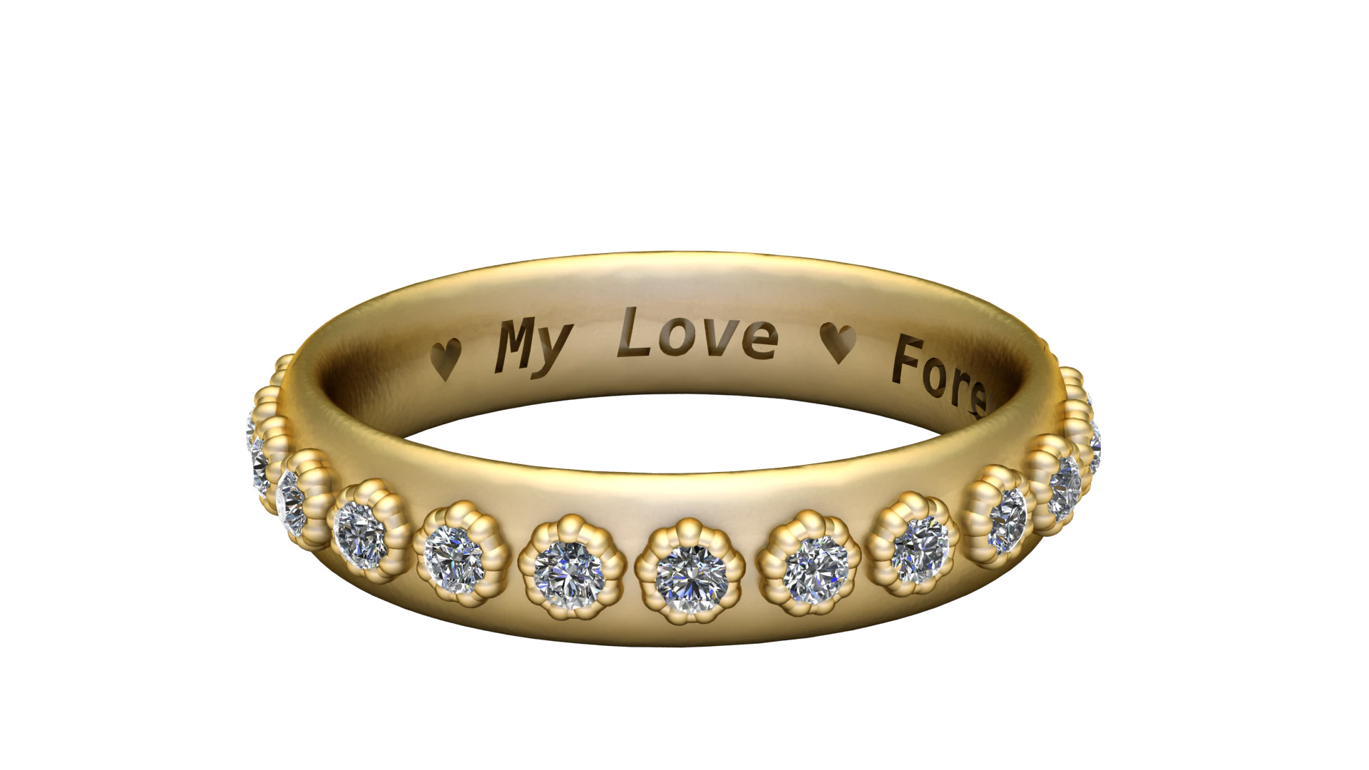 MY LOVE FOREVER WORDS PIERŚCIEŃ MODEL DO DRUKU 3D Model do druku 3D .c4d .max .obj .3ds .fbx .stl .blend 