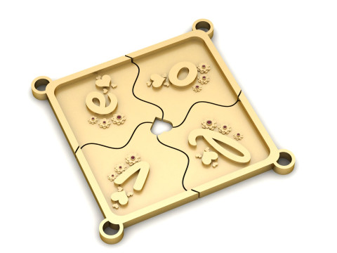 HEART DESIGN SQUARE SHAPE PENDANT 3D PRINTABLE MODEL Modelo de Impressão 3D