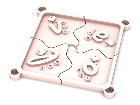 HEART DESIGN SQUARE SHAPE PENDANT 3D PRINTABLE MODEL Modelo de Impressão 3D