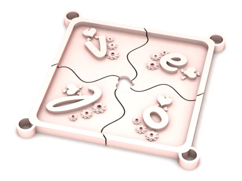HEART DESIGN SQUARE SHAPE PENDANT 3D PRINTABLE MODEL 3D Print Model