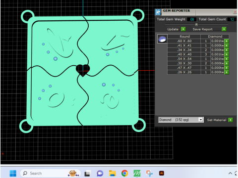 HEART DESIGN SQUARE SHAPE PENDANT 3D PRINTABLE MODEL Modelo de Impressão 3D