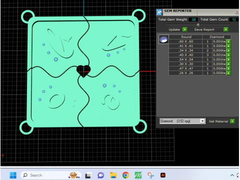HEART DESIGN SQUARE SHAPE PENDANT 3D PRINTABLE MODEL 3D Print Model