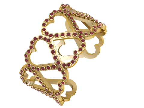 HEARTS DESIGN GOLDEN RING 3D PRINTABLE MODEL 3D 프린트 모델