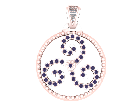 FLORAL DIAMOND PENDANT 3D PRINTABLE MODEL 3D Baskı Modeli