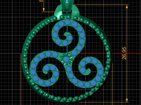 FLORAL DIAMOND PENDANT 3D PRINTABLE MODEL 3D Baskı Modeli