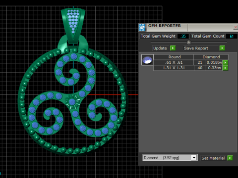 FLORAL DIAMOND PENDANT 3D PRINTABLE MODEL 3D Baskı Modeli