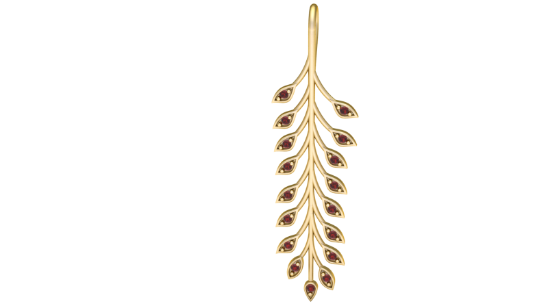 VILLOSA LEAF DESIGN PENDANT 3D PRINTABLE MODEL 3D-Druckmodell .c4d .max .obj .3ds .fbx .stl .blend 