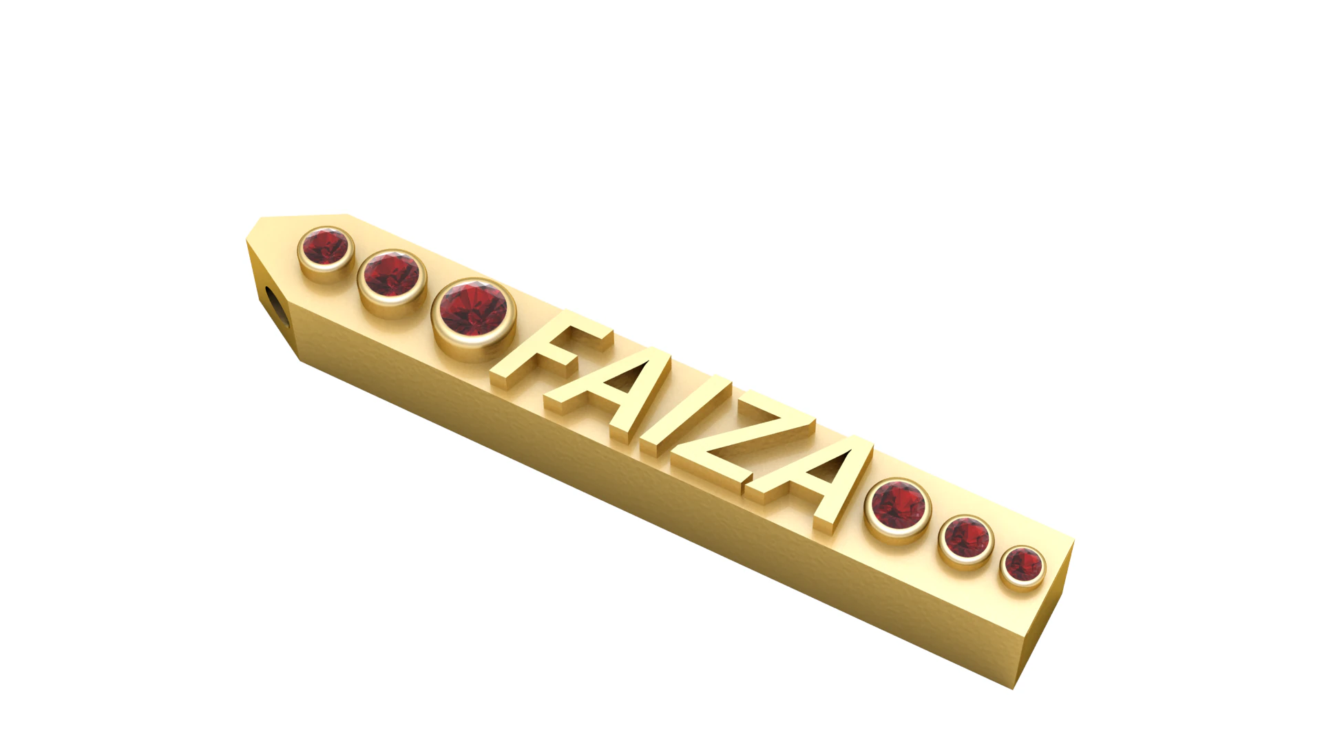 FAIZA NAME FANCY PENDANT 3D PRINTABLE MODEL 3D Print Model .c4d .max .obj .3ds .fbx .stl .blend 