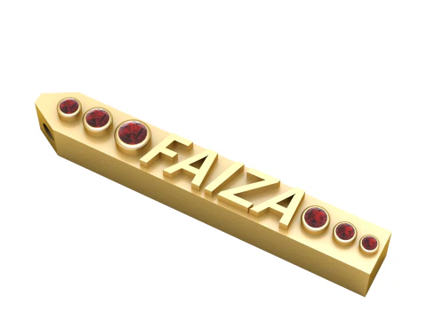 FAIZA NAME ファンシーペンダント 3D 印刷可能モデル 3Dプリントモデル