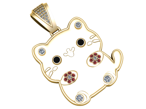 CUTE BABY CAT PENDANT 3D PRINTABLE MODEL Modello di stampa 3D