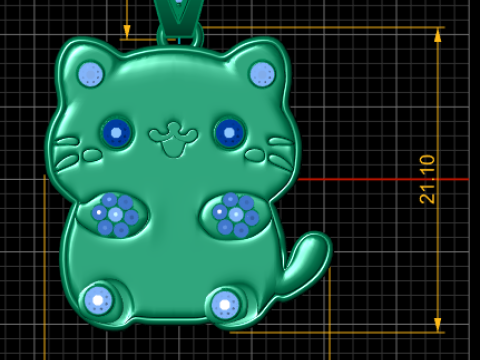 CUTE BABY CAT PENDANT 3D PRINTABLE MODEL Modelo de Impressão 3D