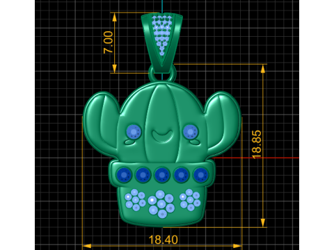 CARTOON IN PLANT POT PENDANT 3D PRINTABLE MODEL 3D-printmodel