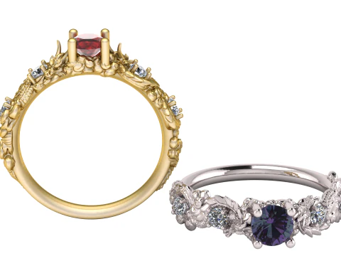 PREZIOSO ANELLO DI FIDANZAMENTO CON RUBINO MODELLO STAMPABILE 3D Modello di stampa 3D