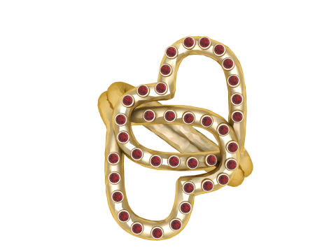 DOUBLE HEART DESIGN RING 3D PRINTABLE MODEL 3Dプリントモデル