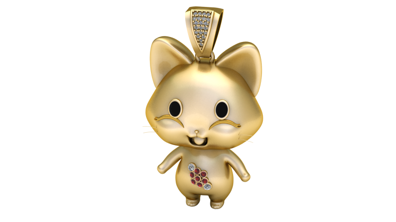 FEMALE CAT PENDANT 3D PRINTABLE MODEL 3D Baskı Modeli .c4d .max .obj .3ds .fbx .stl .blend 