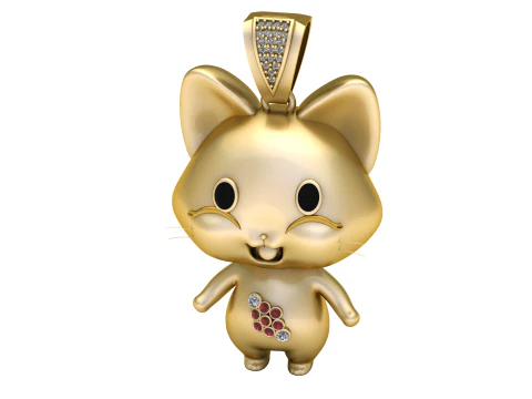 F&Ecirc;MEA GATO PINGENTE 3D IMPRIM&Iacute;VEL MODELO Modelo de Impressão 3D