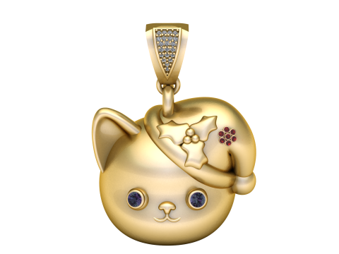SAD CAT FACE PENDANT 3D PRINTABLE MODEL Modello di stampa 3D