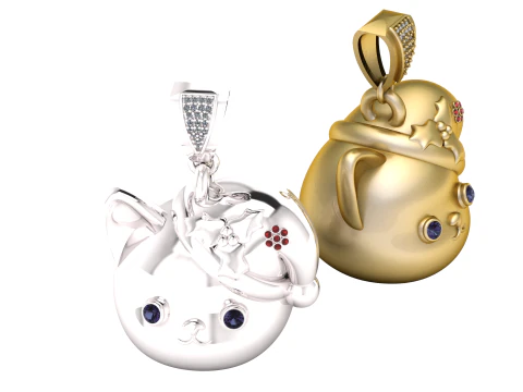 SAD CAT FACE PENDANT 3D PRINTABLE MODEL 3D Print Model