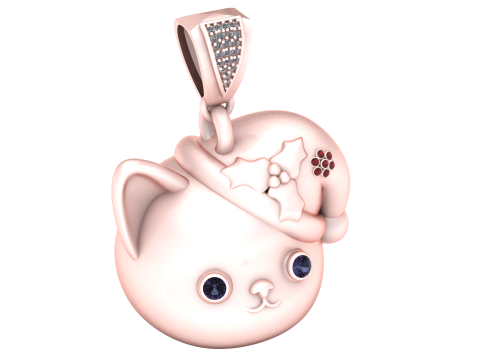 SAD CAT FACE PENDANT 3D PRINTABLE MODEL 3D Baskı Modeli