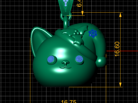 SAD CAT FACE PENDANT 3D PRINTABLE MODEL 3D Baskı Modeli