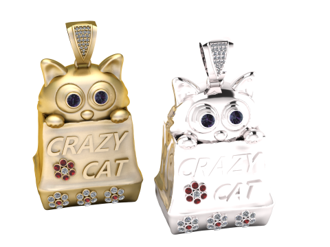 CRAZY CAT ANIMAL PENDANT 3D PRINTABLE MODEL 3D 프린트 모델