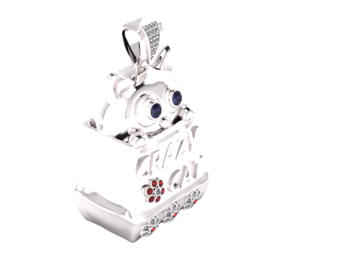 CRAZY CAT ANIMAL PENDANT 3D PRINTABLE MODEL 3D 프린트 모델
