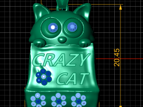 CRAZY CAT ANIMAL PENDANT 3D PRINTABLE MODEL 3D 프린트 모델