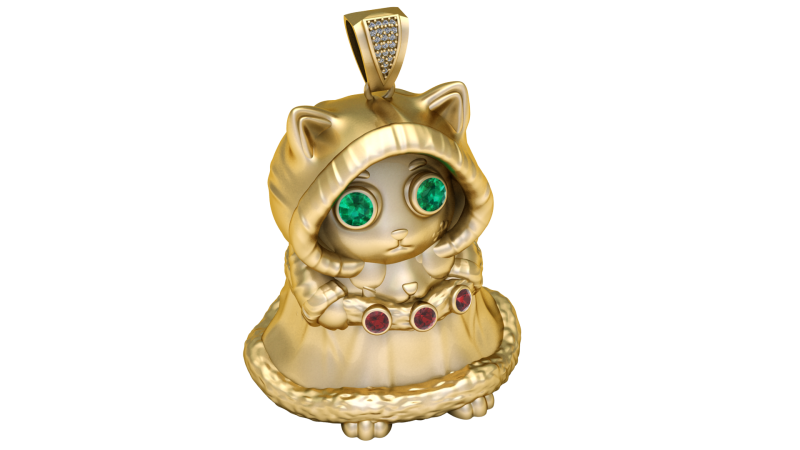 LADY CAT PENDANT 3D PRINTABLE MODEL 3D Print Model .c4d .max .obj .3ds .fbx .stl .blend 
