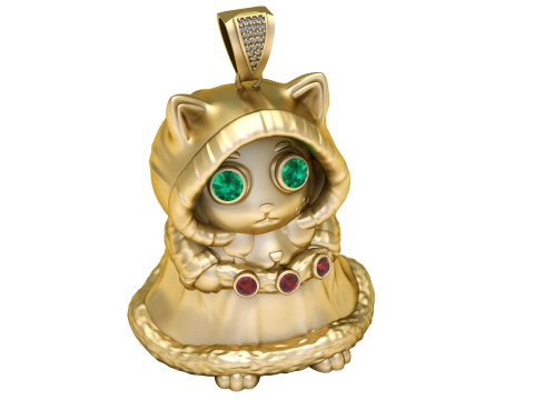 LADY CAT PENDANT 3D PRINTABLE MODEL Modello di stampa 3D