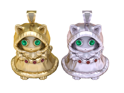 LADY CAT PENDANT 3D PRINTABLE MODEL 3D Print Model
