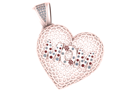 MOM WORD HEART PENDANT 3D PRINTABLE MODEL Modelo de Impressão 3D